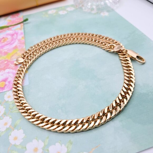 Bold Rose Gold Plated Cuban Chain Necklace – 60cm Premium Design, XPNL0095 - Picture 9 of 12